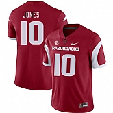 Arkansas Razorbacks 10 Jordan Jones Red College Football Jersey Dzhi,baseball caps,new era cap wholesale,wholesale hats